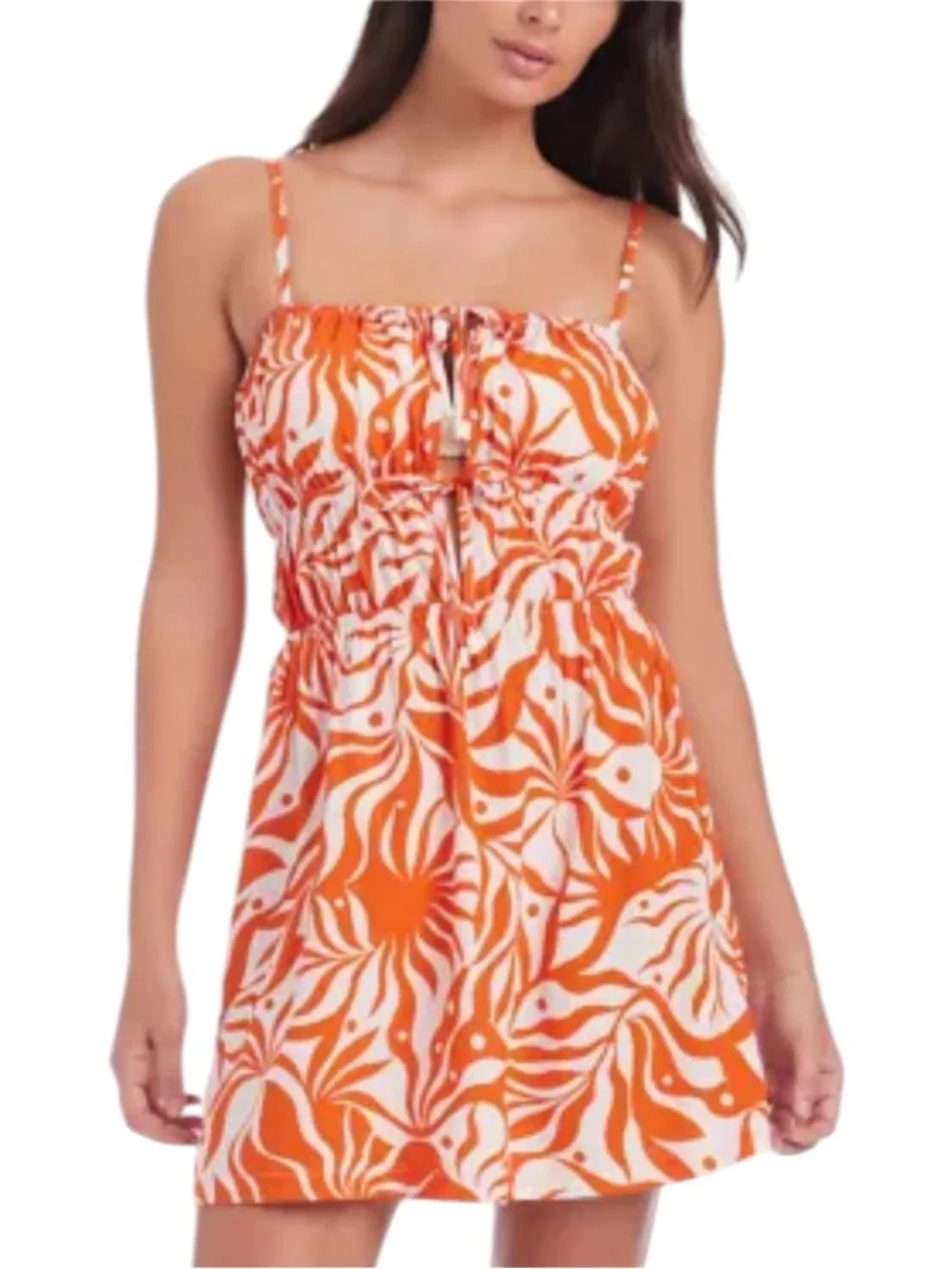 Sanctuary Women's Sol Searcher Mini Column Swim Cover Up Dress in NWT SZ Large